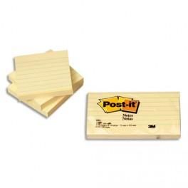 POST-IT BLOC REPOSITIONNABLE DE 100 FEUILLES 76X127MM JAUNE LIGNÉ 635