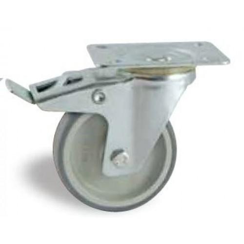 ROULETTE PIVOTANTE À TROU CENTRAL 125 MM- CHARGE 100 KG - ALÉSAGE LISSE AVL