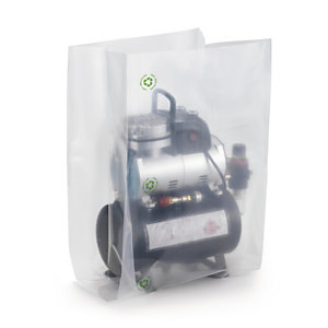 SACHET PLASTIQUE RECYCLÉ À SOUFFLETS TRANSPARENT 150 MICRONS RAJA 50X90X35 CM