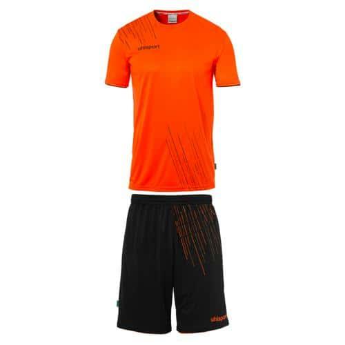 SET MAILLOT ET SHORT DE FOOT ENFANT - UHLSPORT - SCORE 26 ORANGE FLUO/NOIR