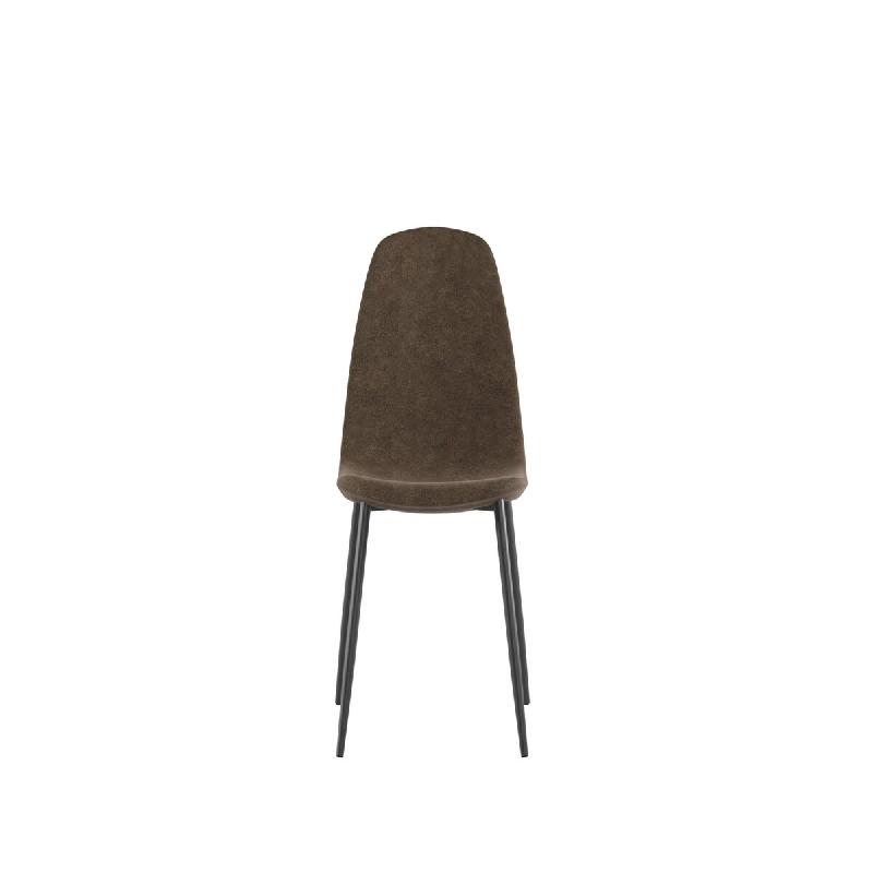 Stones Chaise Brigitte en similicuir marron avec structure en métal anthracite - Assise rembourrée, design industriel moderne - Ensemble de 4 pièce_0