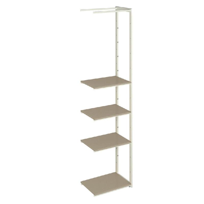 Suite structure Cage blanc 58x40x240cm 4 tablettes taupe_0