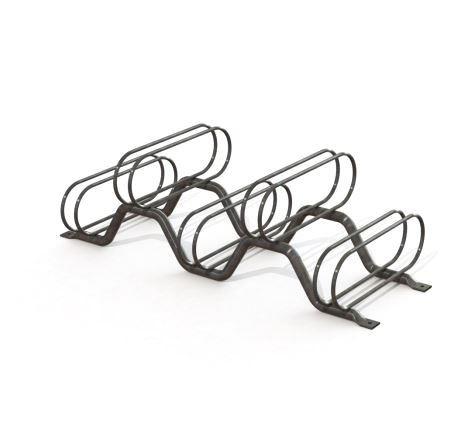 Support stationnement cintré 5 places vélos - acier galvanisé anticorrosion_0