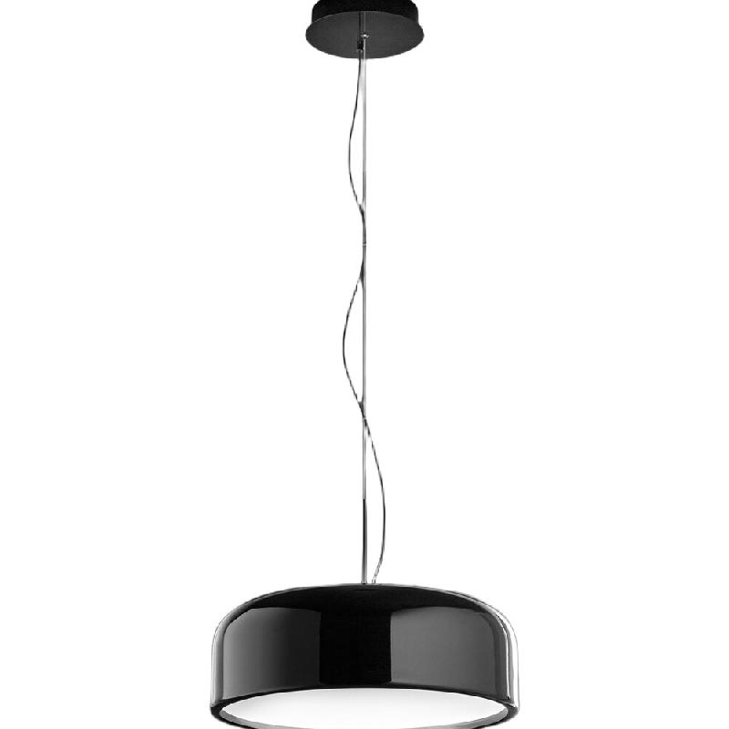 Suspension en métal, noir brillant RAL 9005, avec technologie LED à intensité variable intégrée, température de couleur 50 W, diamètre 60 cm -_0