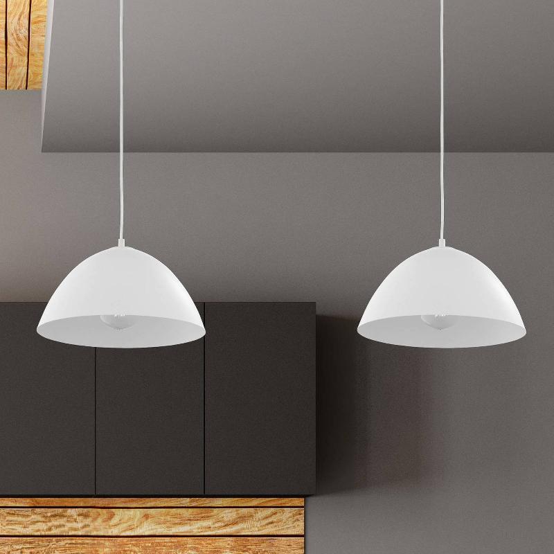 EULUNA SUSPENSION FARO ABAT-JOUR EN MÉTAL, Ø 33 CM, BLANC