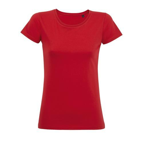 TEE-SHIRT PERSONNALISABLE FEMME EN COTON ORGANIQUE BIO ROUGE
