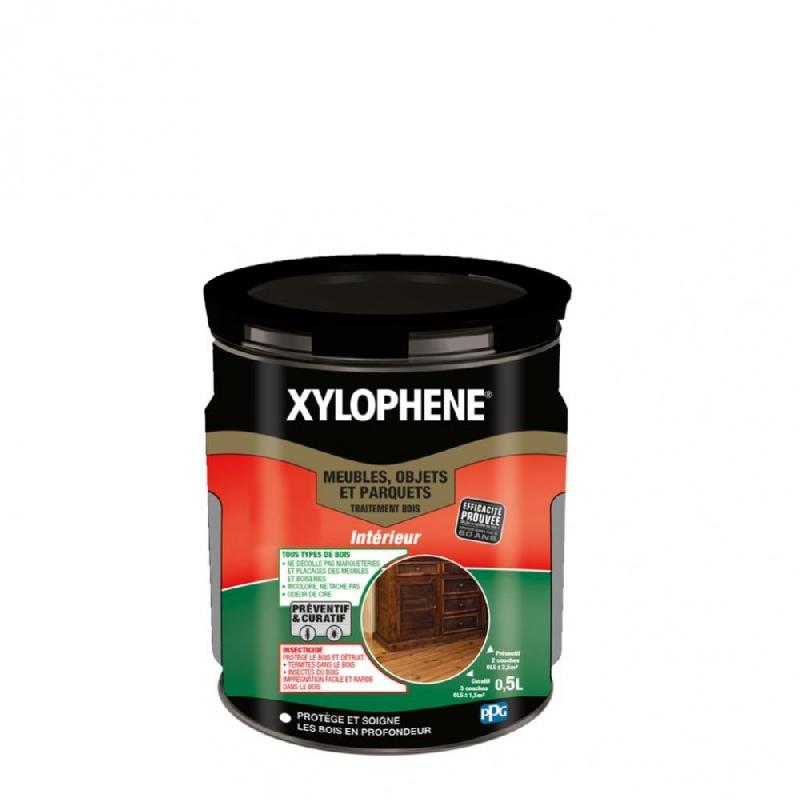 Traitement du bois - Meuble, parquet et boiserie XYLOPHENE 25 ans - 0.5 L, insecticide, fabrication française_0