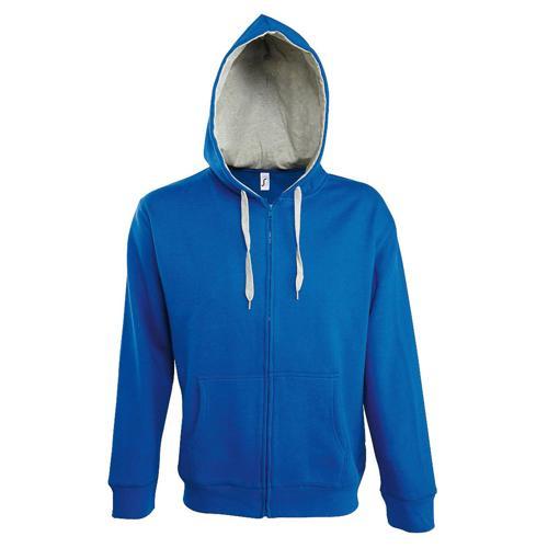 VESTE FÉMININE ZIPPÉE À CAPUCHE CONTRASTÉE ROYAL
