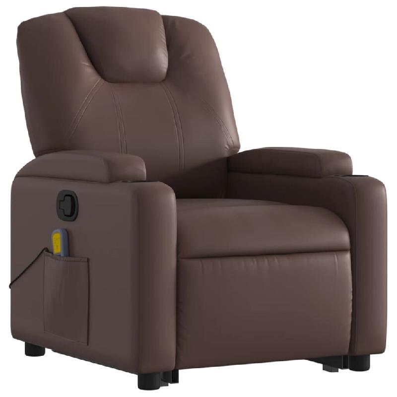 VidaXL Fauteuil inclinable de massage Marron Similicuir Modèle Xervina - 3204439_0