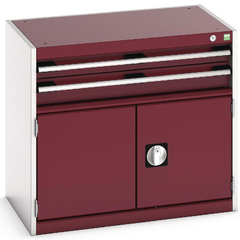 ARMOIRE D\'AT. À TIROIRS CUBIO SL-857-3.1 GRIS CLAIR/ROUGE - MANUTAN COLLECTIVITÉS