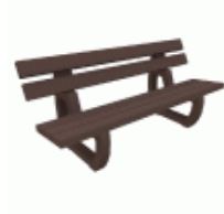 Banc public en plastique recyclé - 5 lattes, pieds monobloc marron ou gris - DELTA_0