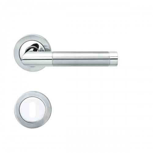 BÉQUILLE DOUBLE SUR ROSACE SLIM STYLE BE700A À CLIPSER EN INOX POLI - CLÉ L KARCHER DESIGN