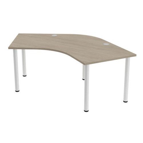 BUREAU TUBO COMPACT 120 SYMÉTRIQUE 200 X 140 CM CHÊNE GRIS BLANC - MBA