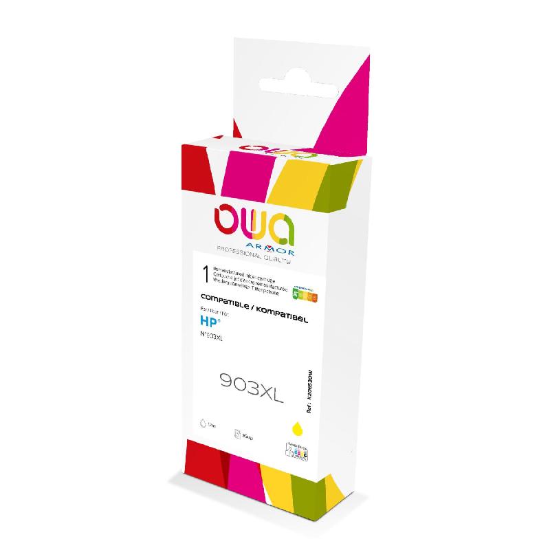 CARTOUCHE D'ENCRE OWA REMANUFACTUREE COMPATIBLE POUR HP 903XL T6M11AE - GRANDE CAPACITE - JAUNE