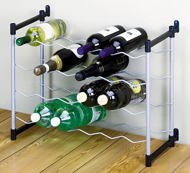 Casier 24 emplacements en acier plastifié - Empilable, pour bouteilles rondes de 25 cl à 1,5 l_0