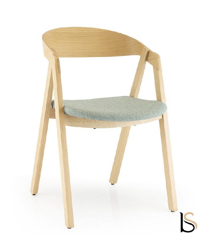 Chaise avec assise tissu Artea - Sokoa - Eau - SME_0