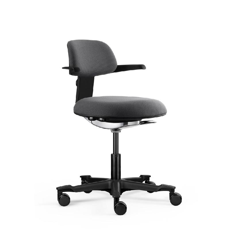 Chaise de travail / chaise pivotante WORK 40 Assise en tissu / dossier en tissu gris foncé hjh OFFICE - gris polyester 800303_0