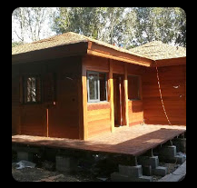 Chalet en bois plain-pied - 49 m² - en kit - toit multipente - bois exotique Merbeau - isolation RT2012_0
