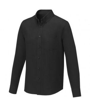 CHEMISE À MANCHES LONGUES POLLUX POUR HOMME NOIR - TEXTILES MODE PERSONNALISÉS