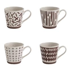 Coffret de 4 mugs 34cl fidji Terra -  Décoré Rond Grès Table Passion - multicolore Grès 3106232781261_0