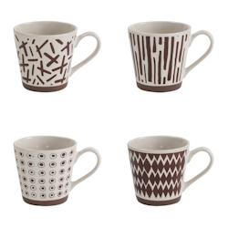 Coffret de 4 mugs 34cl fidji Terra -  Décoré Rond Grès Table Passion - multicolore Grès 3106232781261_0