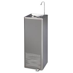 COSMETAL Fontaine Refrigeree Reseau Detente Directe Avec Banc De Glace - Debit 30L/H - 1 Sortie Col De Cygne - Tole Inox - Pedale RIVER-IB-30-I-P - Ac_0