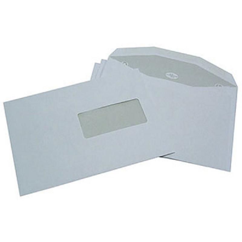 COURONNE ENVELOPPE BLANCHE MULTIMACHINE À PATTE TRAPÈZE + LATÉRALE DROITE - LA COURONNE - 162 X 229 MM - AVEC FENÊTRE 45 X 100 MM - 80 G/M2 - BOITE DE 1000