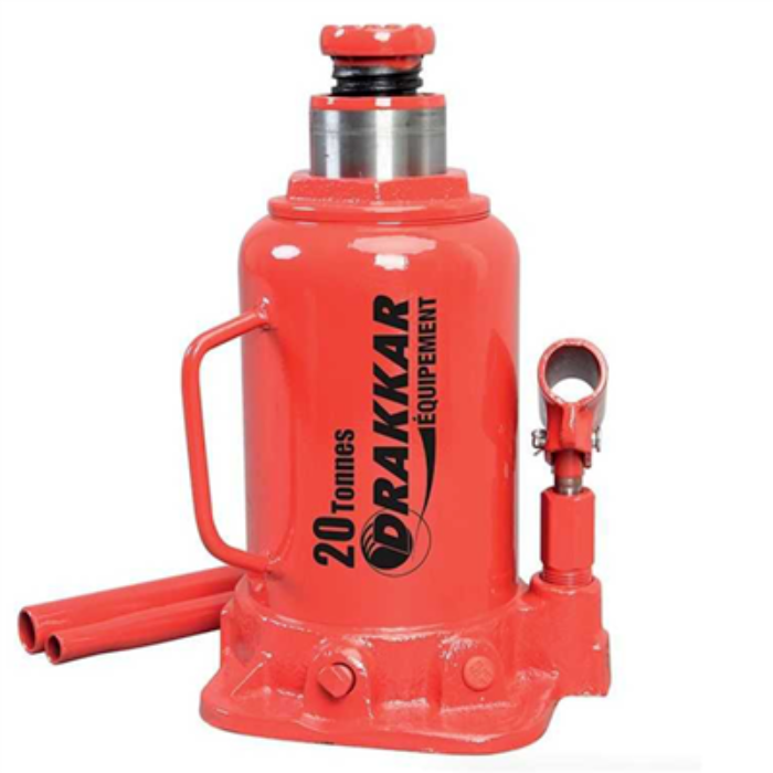 Cric bouteille hydraulique 20 tonnes - base soudée DRAKKAR avec valve de sécurité_0