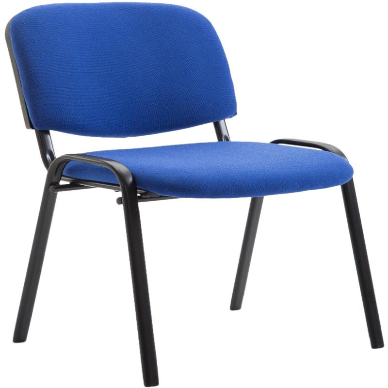 Décoshop26 - Chaise visiteur empilable zone d'attente en tissu bleu piètement à 4 pieds en métal noir 10_0003402 - bleu métal 3000251564365_0