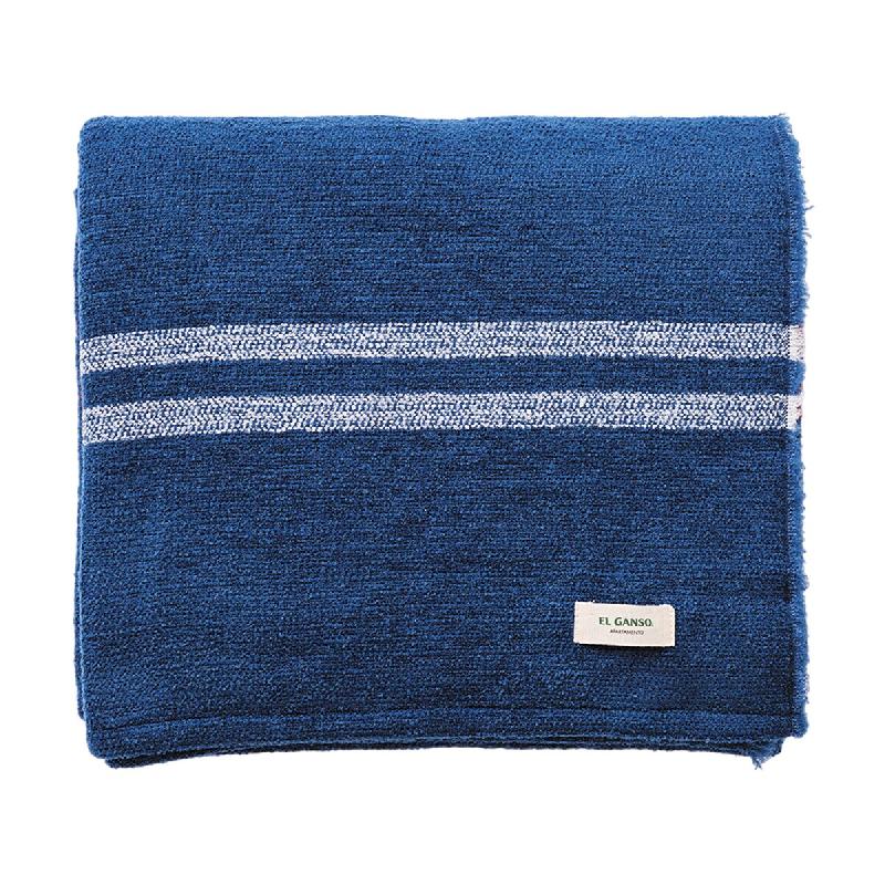 El Ganso - Plaid Tricoté 140x190cm 340GR - Fil Teint couleur Bleu Marine - multicolore GAN016_0
