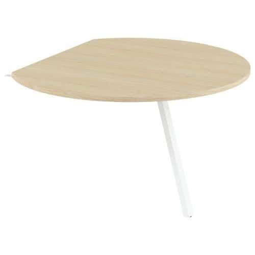 EXTENSION RONDE GARY P/RETOUR 80 CM PIED BLANC PLATEAU CHÊNE CLAIR - MBA