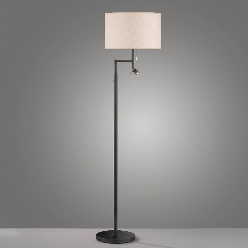FISCHER & HONSEL LAMPE SUR PIED TERAMO AVEC LAMPE DE LECTURE LED ABAT-JOUR SABLE