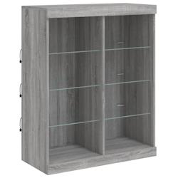 Helloshop26 - Buffet bahut commode armoire meuble de rangement organisateur cuisine salle de séjour salon avec lumières LED sonoma 02_0030083 - 3000_0