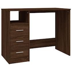 Helloshop26 - Bureau table poste de travail meuble d'ordinateur informatique étude avec tiroirs chêne 102 x 50 x 76 cm bois 02_0023467 - 3000214338460_0