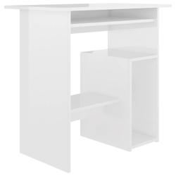 Helloshop26 - Bureau table poste de travail meuble d'ordinateur informatique étude brillant 80 x 45 x 74 cm bois d'ingénierie blanc 02_0023551 - 300_0