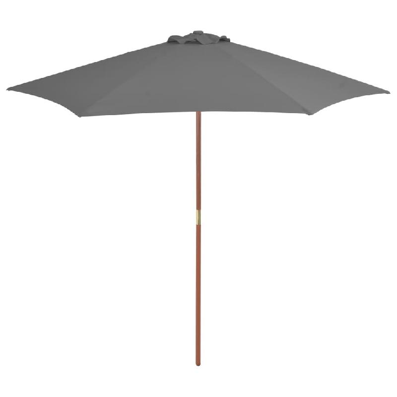 Helloshop26 - Parasol d'extérieur avec mât en bois 270 cm anthracite 02_0008246 - 3000440947764_0