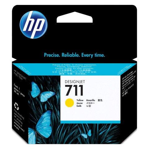 HP 711- CZ132A CARTOUCHE JAUNE POUR IMPRIMANTE JET ENCRE - CARTOUCHE AUTHENTIQUE