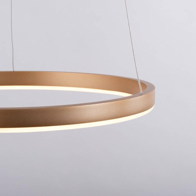 JUST LIGHT. SUSPENSION LED RITUS, Ø 39,3CM, LAITON MAT