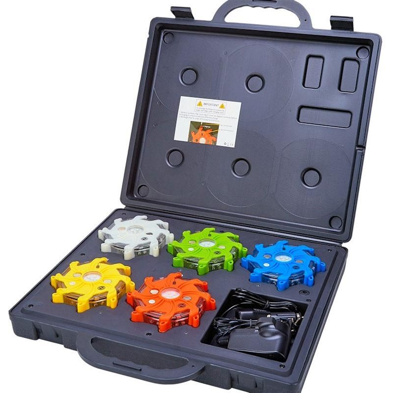 Kit de 5 balises d'urgence LED Pulsar-Pro rechargeable - NightSearcher - étanches et résistantes_0
