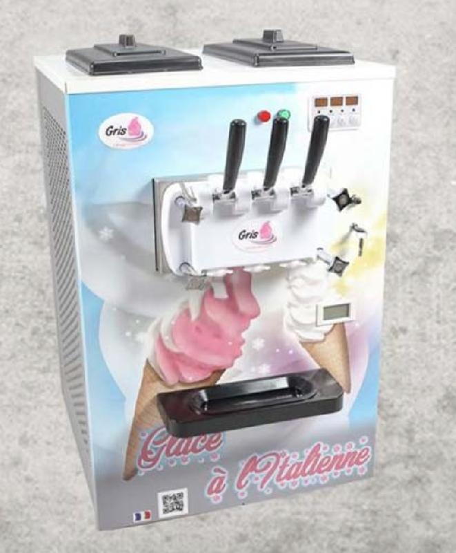 Machine à glace soft de comptoir à poser - 2 parfums + 1 mélange - Made in France - 180 portions/h_0