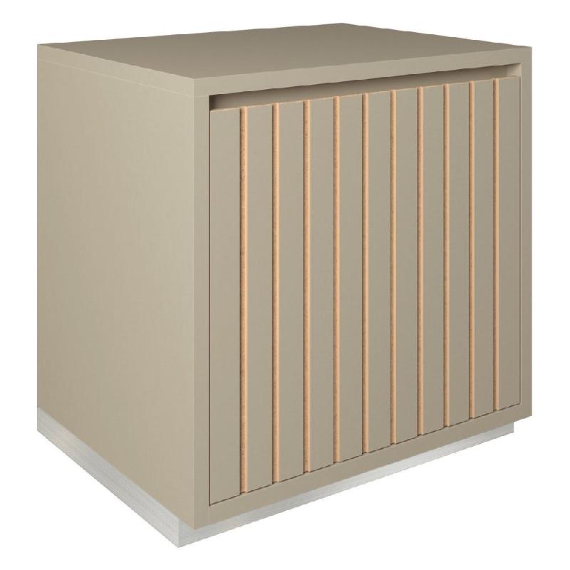 Meuble Vertigo T03 1 porte MDF naturel et taupe 60x47x60 cm_0