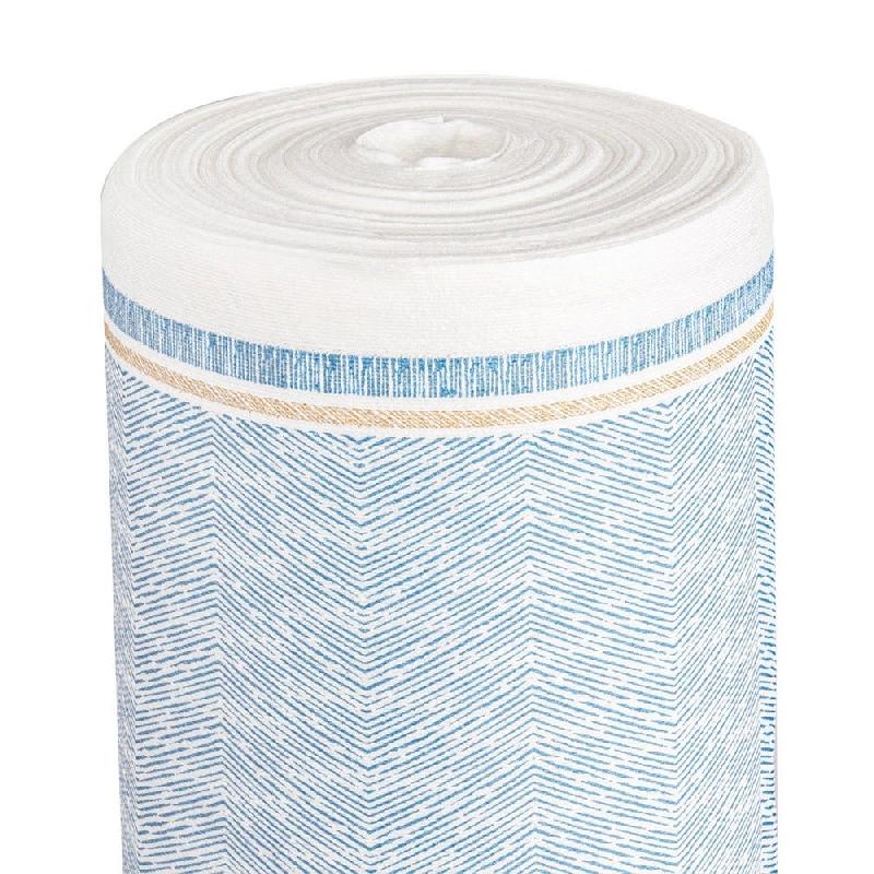 Nappe 'Like Linen- azur' 70 G/M2 1,20x25m blanc/bleu Spunlace_0