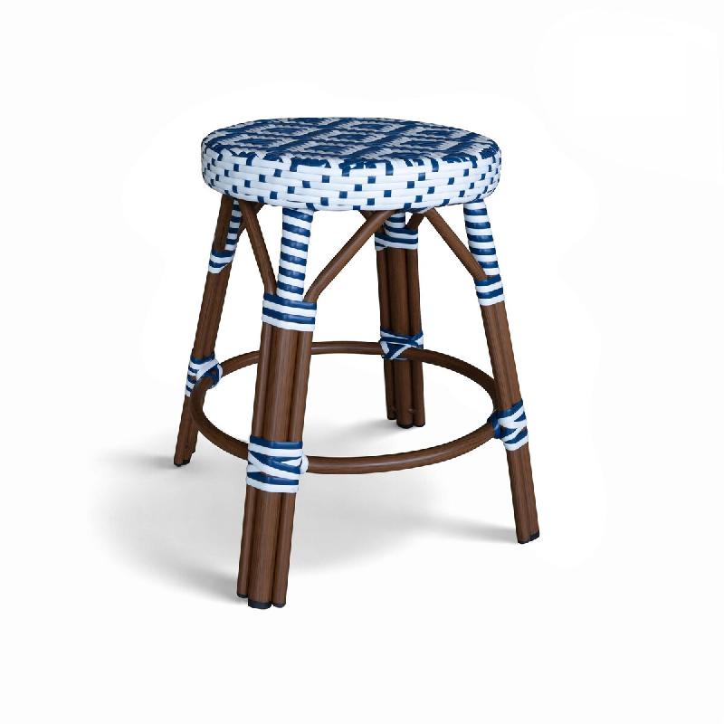 Now's Home - Tabourets bas en textilene bleu alu effet rotin d38xht49cm scala - 3256390255156_0