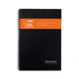 OBERTHUR WHITELINES CAHIER SPIRALE SOUPLE A4 140 PAGES NON PERFO 5X5-COUVERTURE NOIRE