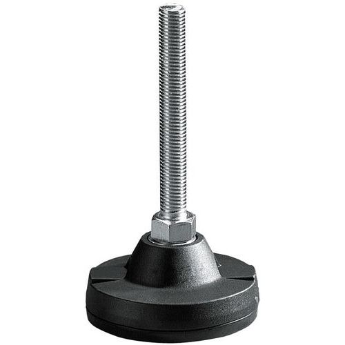 PIED RÉGLABLE ANTIVIBRATIONS TIGE L:146 MM PIED H:205 MM