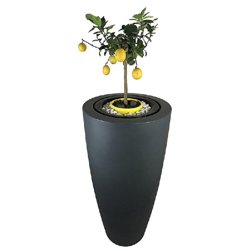 PLAST'UP ROTOMOULAGE Pot de fleurs conique delight 200l - GRIS - gris 0669014882639_0