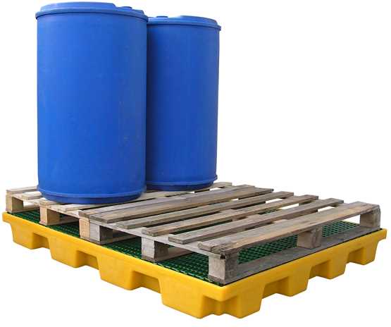 Plateforme plastique de rétention 240 litres - PFRP240/150 avec caillebotis et résistance aux produits acides_0