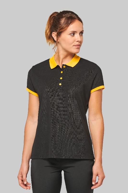 Polo piqué performance femme - 100% polyester - Réf : PA490 - Marque PROACT - Maille Cool Plus - Coupe cintrée_0