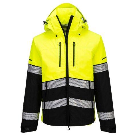 PORTWEST EV465 VESTE IMPER-RESPIRANTE À CAPUCHE HV EV4 (3L) JAUNE/NOIR - TAILLE S