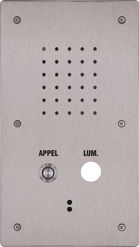 Poste cellule audio Full IP/SIP avec 1 bouton d'appel et 1 réservation pour commande d'éclairage idéal pour pénitentiaire - XE-1B-CELL-L_0